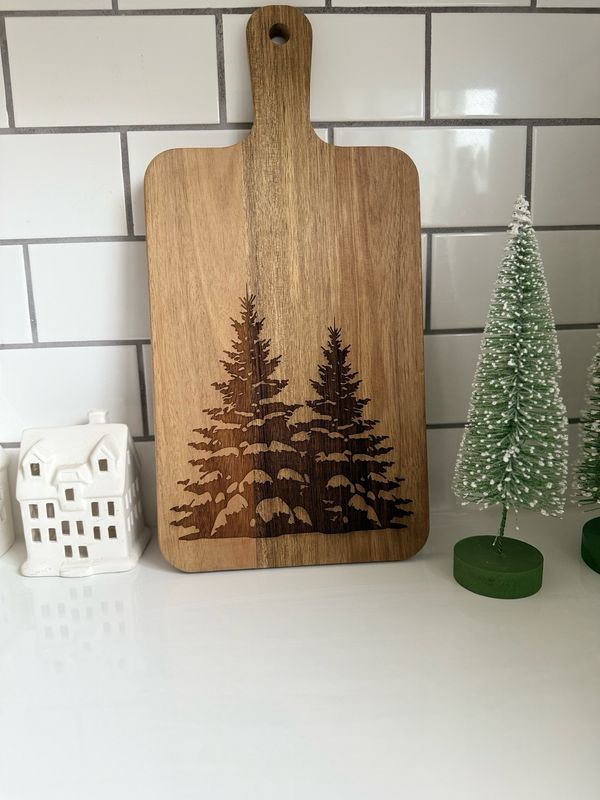 Engraved Winter Tree Cutting Board
