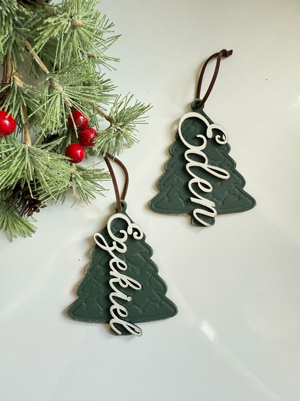 Retro Tree Name tags