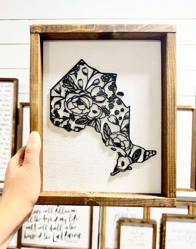 Ontario Floral Sign (Laser Cut)