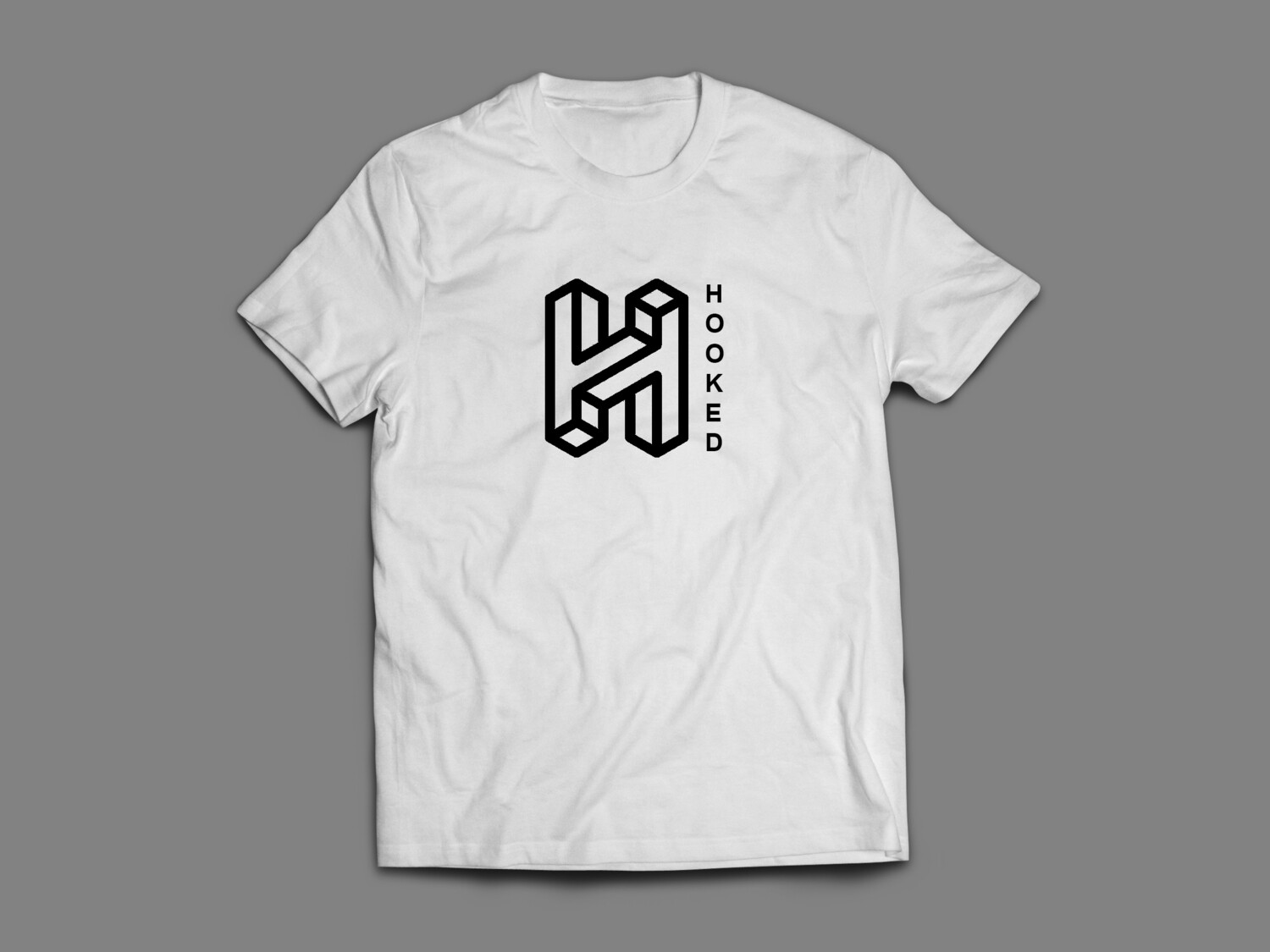 V2 Black Hooked Logo On White T-Shirt