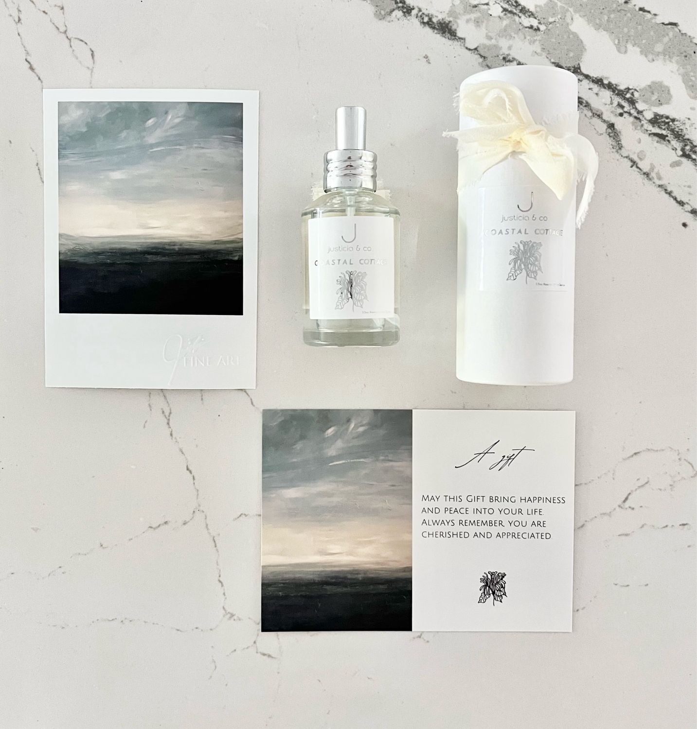 Coastal Cottage Room + Linen Spray Fine Art Gift Set
