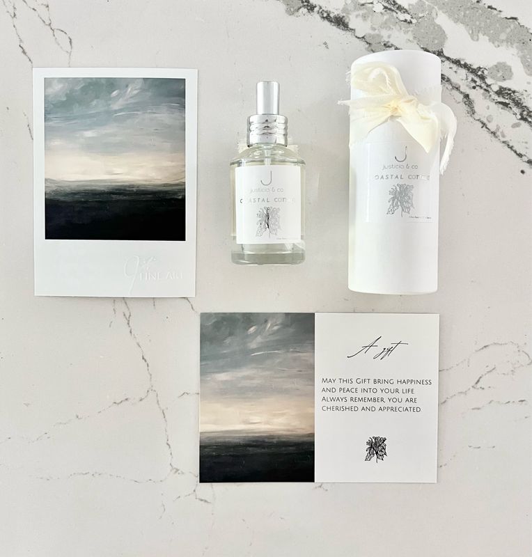 Coastal Cottage Room + Linen Spray Fine Art Gift Set