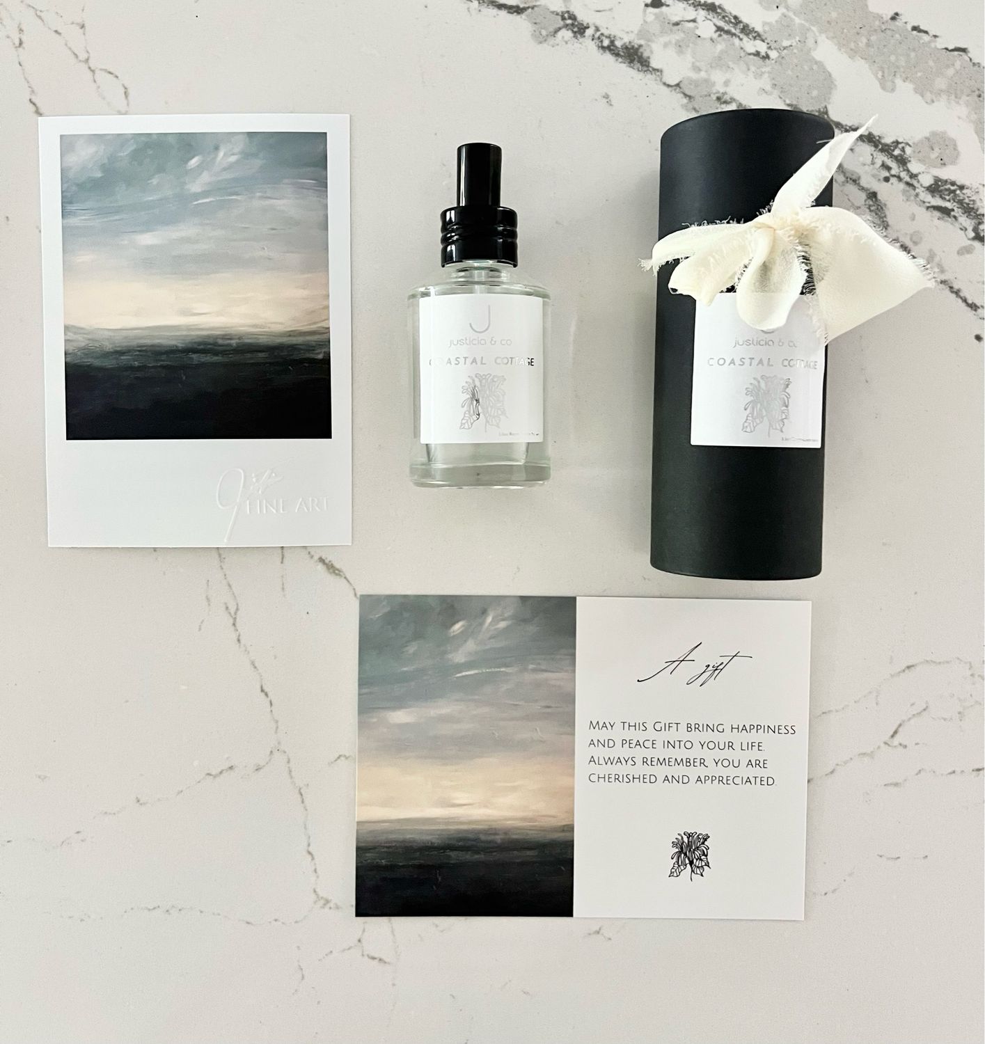 Coastal Cottage Room + Linen Spray Fine Art Gift Set