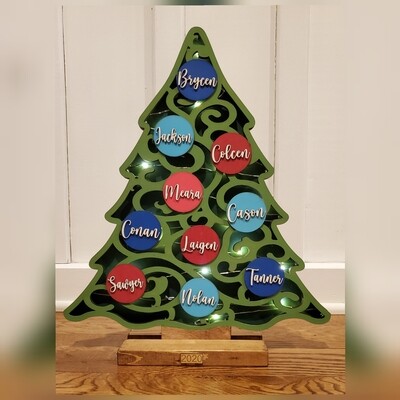 Standing Tree Multi-Name Lighted Display
