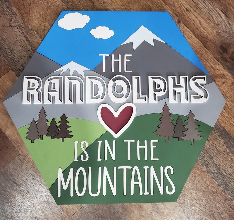 Heart In The Mountains Name Sign