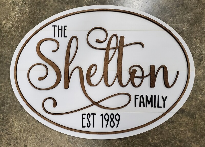 Oval Family Name Sign