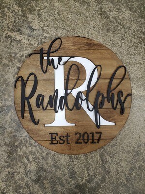 Round Family Name Sign