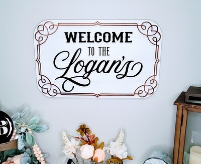 Country Style Welcome Name Sign