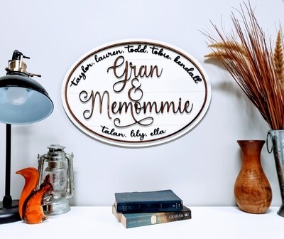 Grandparents Oval Sign