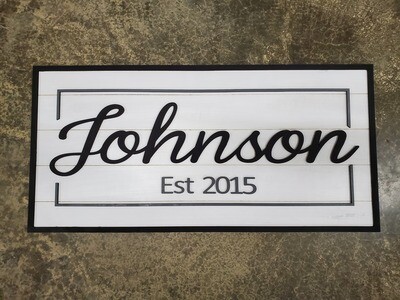 Small Rectangle Family Name Sign