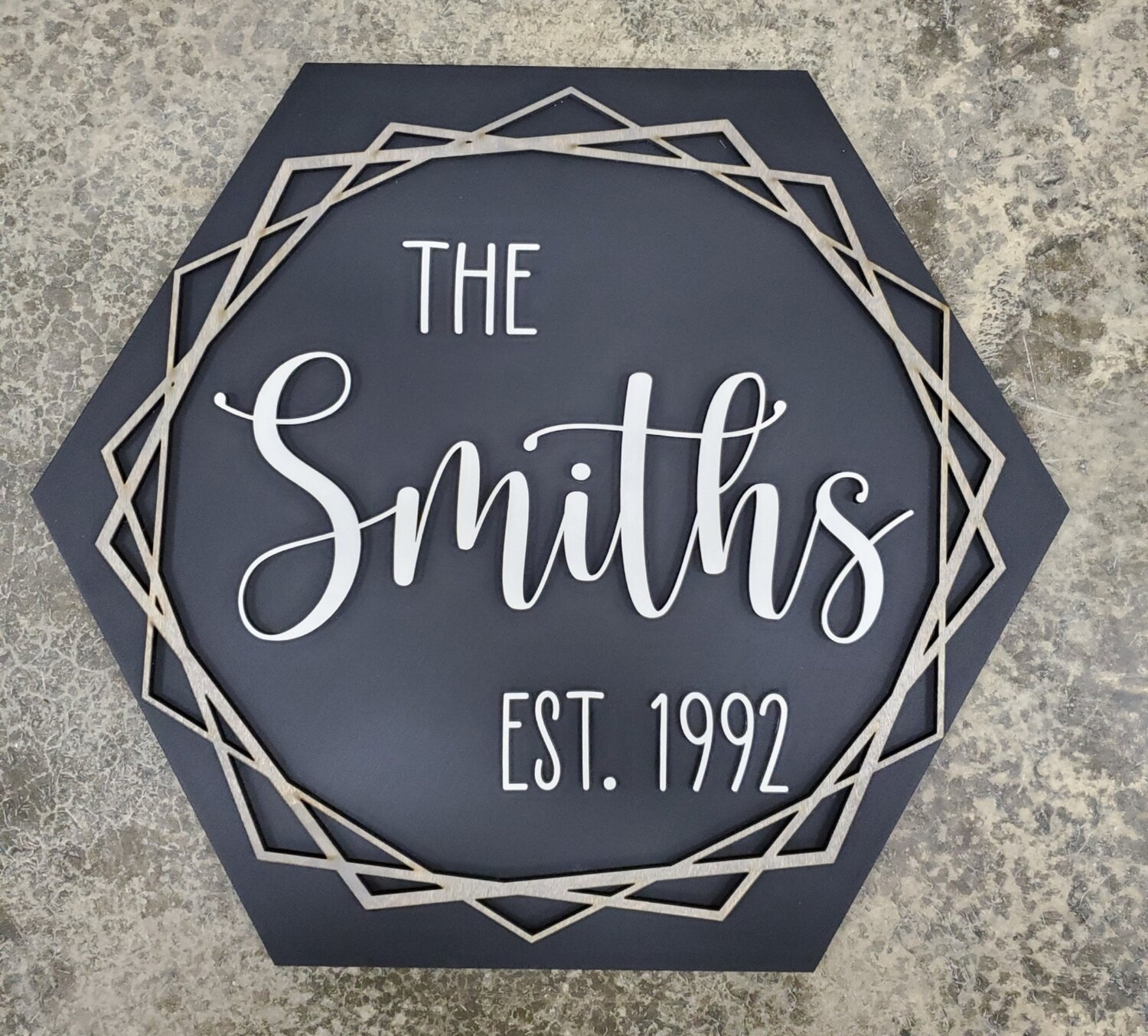 Hexagon Name Sign