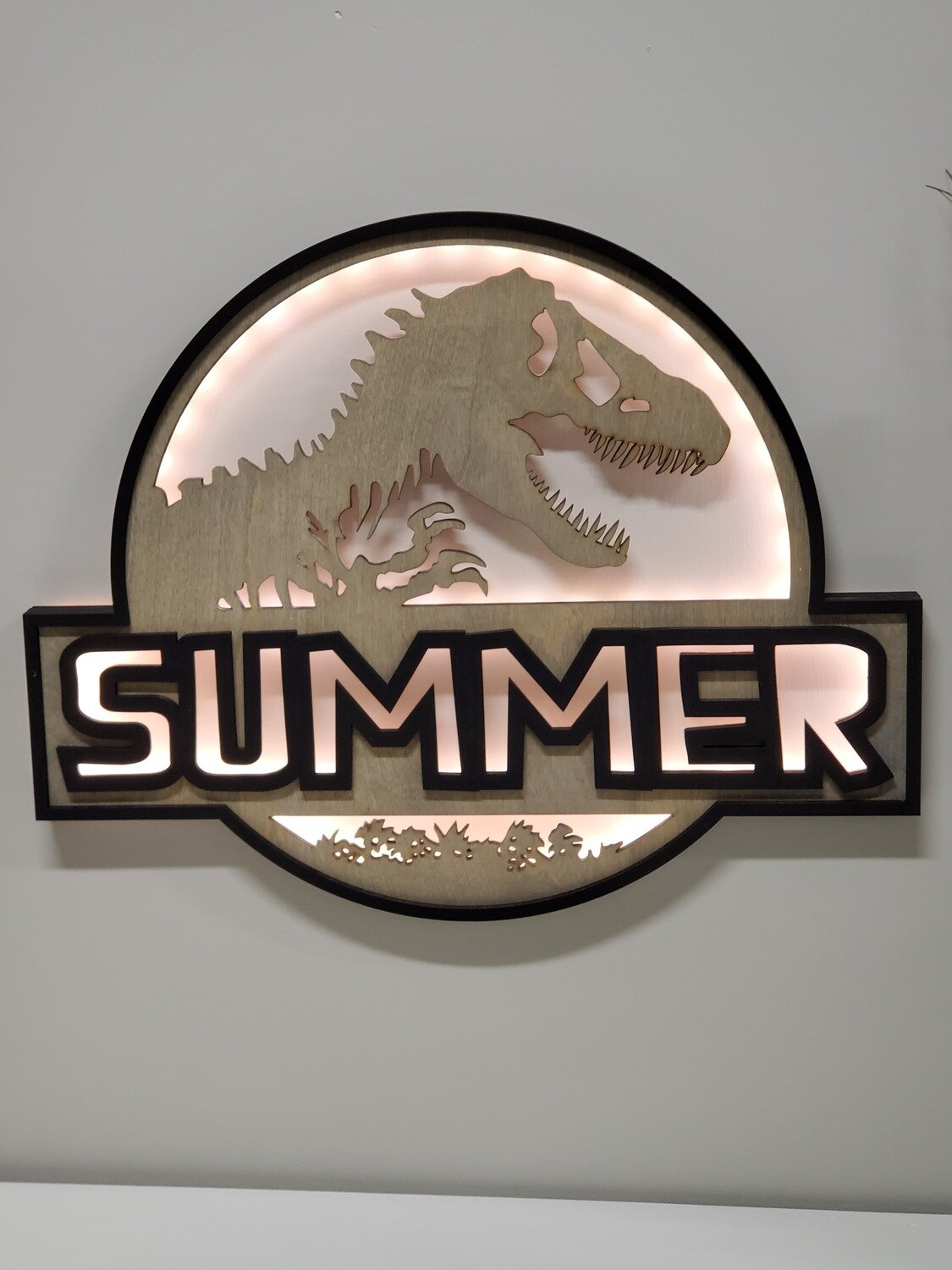 Lighted Dino Name Sign