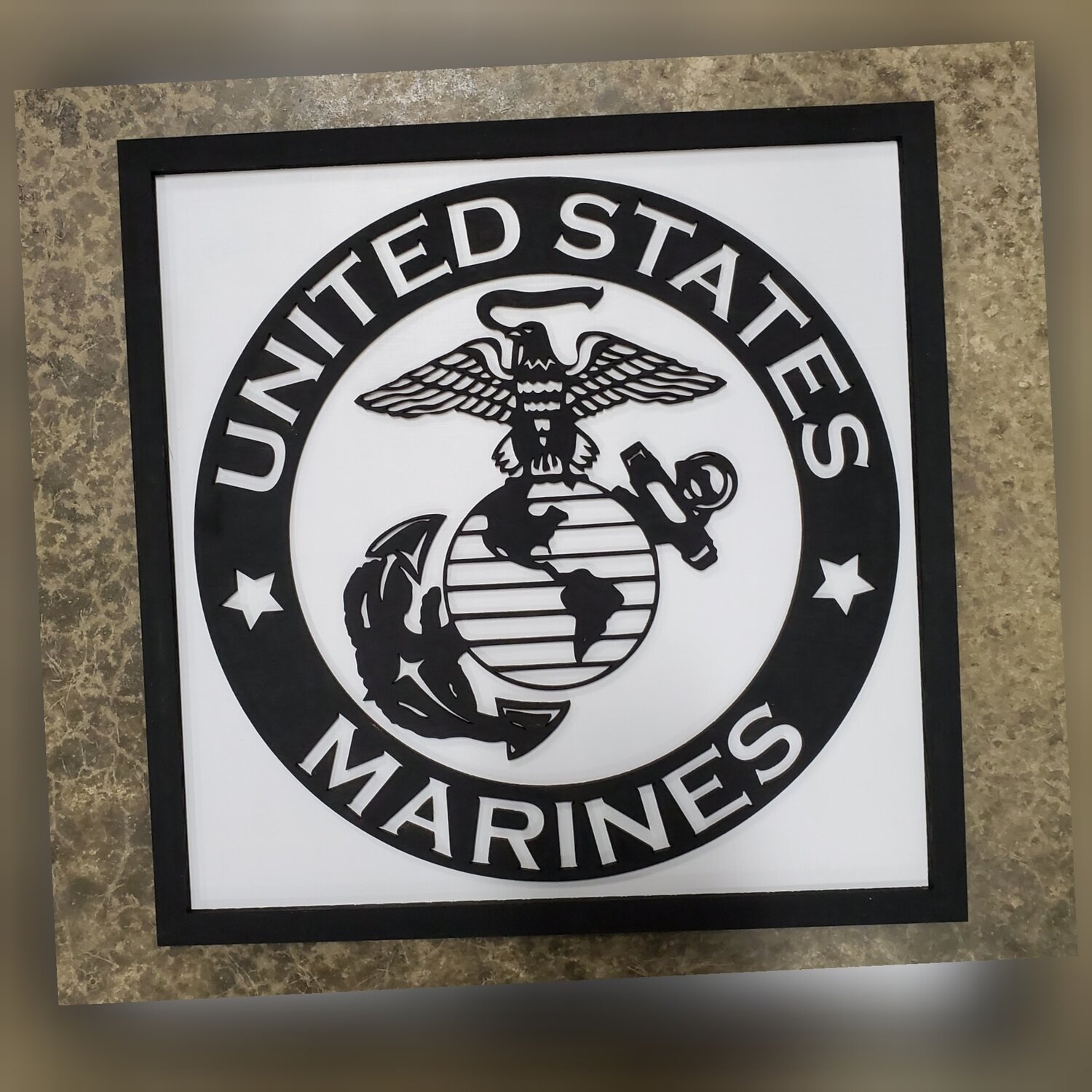 Marines Layered Wood Sign