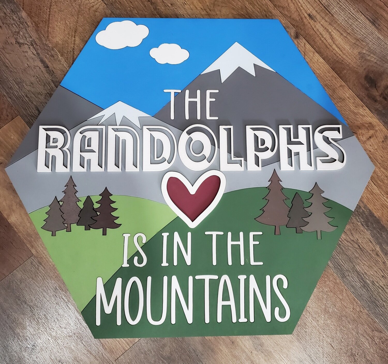 Heart In The Mountains Name Sign