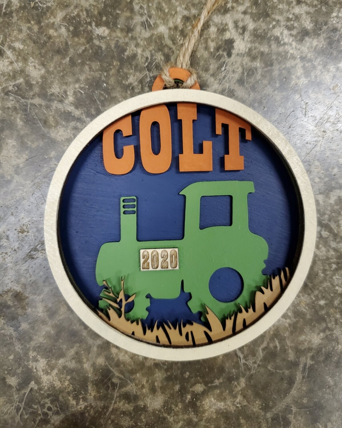 Tractor Name Ornament