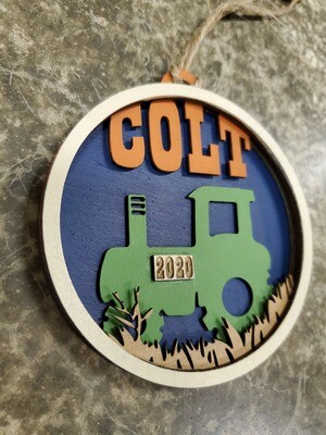 Tractor Name Ornament