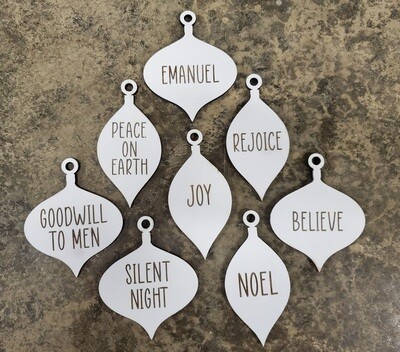 Word Ornament Eight Piece Set