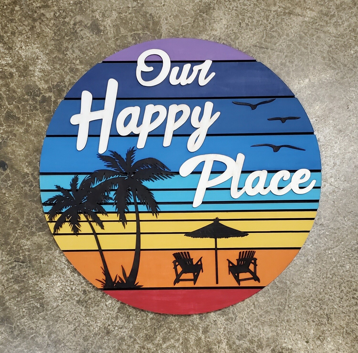 Our Happy Place Beach Door Hanger