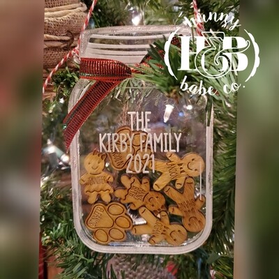 Gingerbread Jar Family Name Ornament