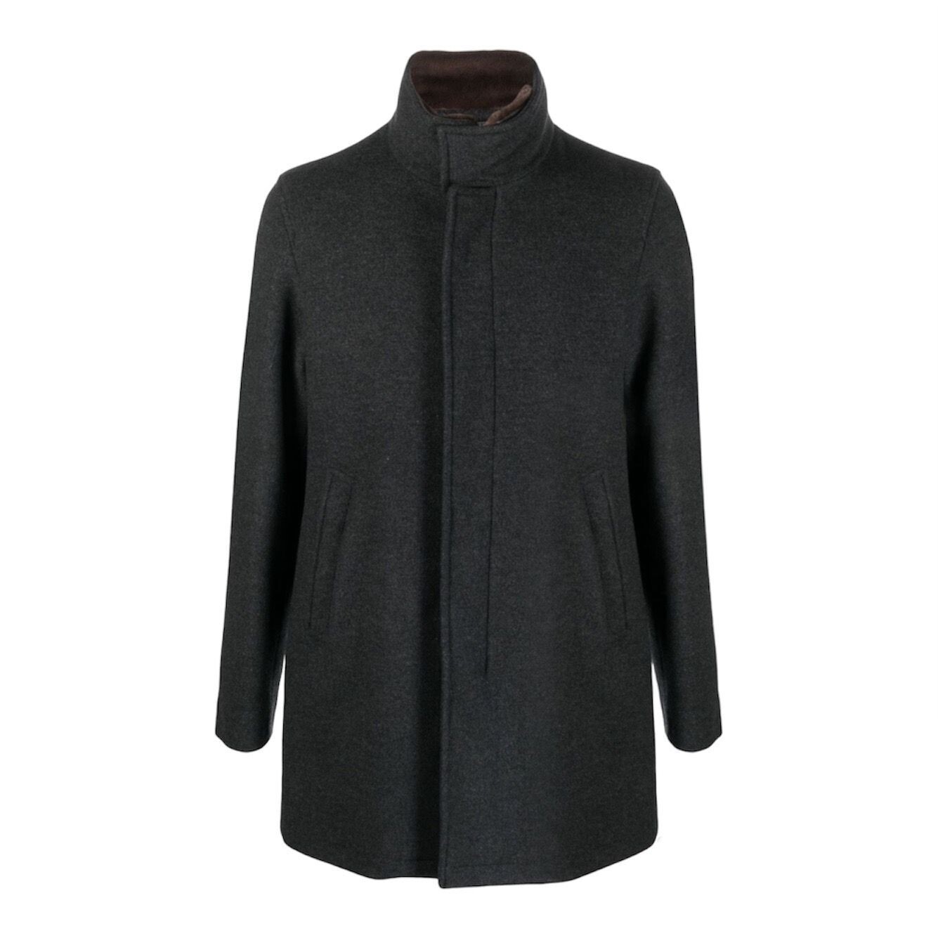 Herno Diagonal Wool Carcoat, Size: 52