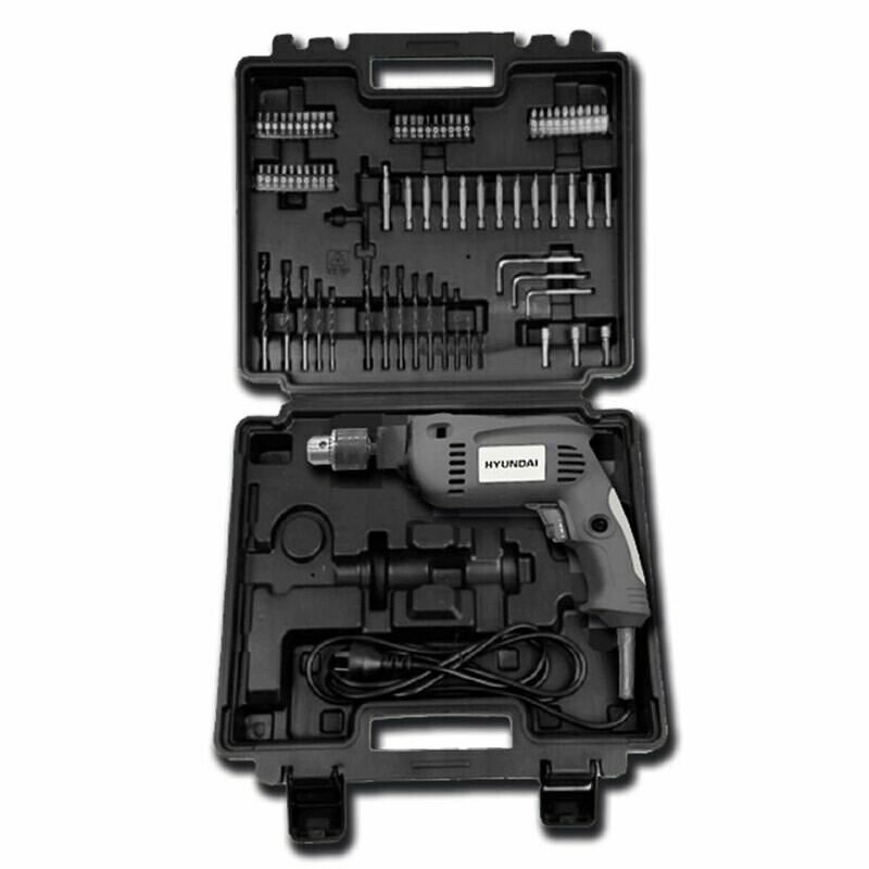 Kit Taladro Percutor Hyundai + Maletín + 72 Accesorios