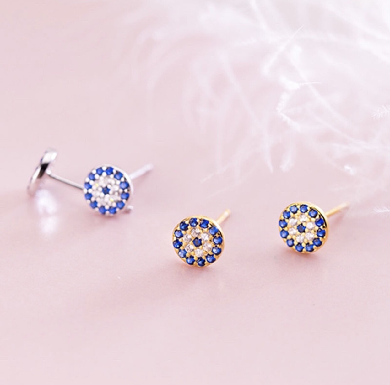 Evil Eye Earrings (Silver)