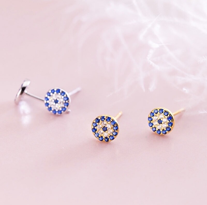 Evil Eye Earrings (Silver)
