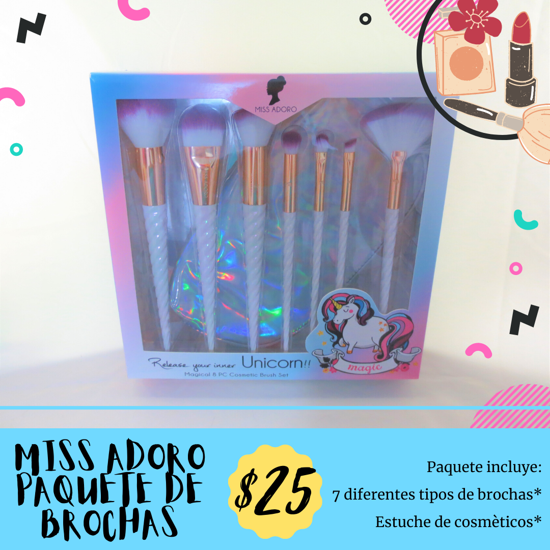 Brochas estilo unicornio.