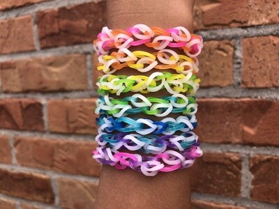 𝐏𝐚𝐢𝐬𝐞𝐥𝐲 𝐁𝐫𝐚𝐢𝐝 𝐁𝐫𝐚𝐜𝐞𝐥𝐞𝐭 (Rainbow Loom); for kids with 9-10, 11-12 cm wrists