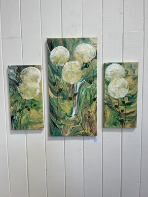 Dandelions Triptych by Janah Lindsley