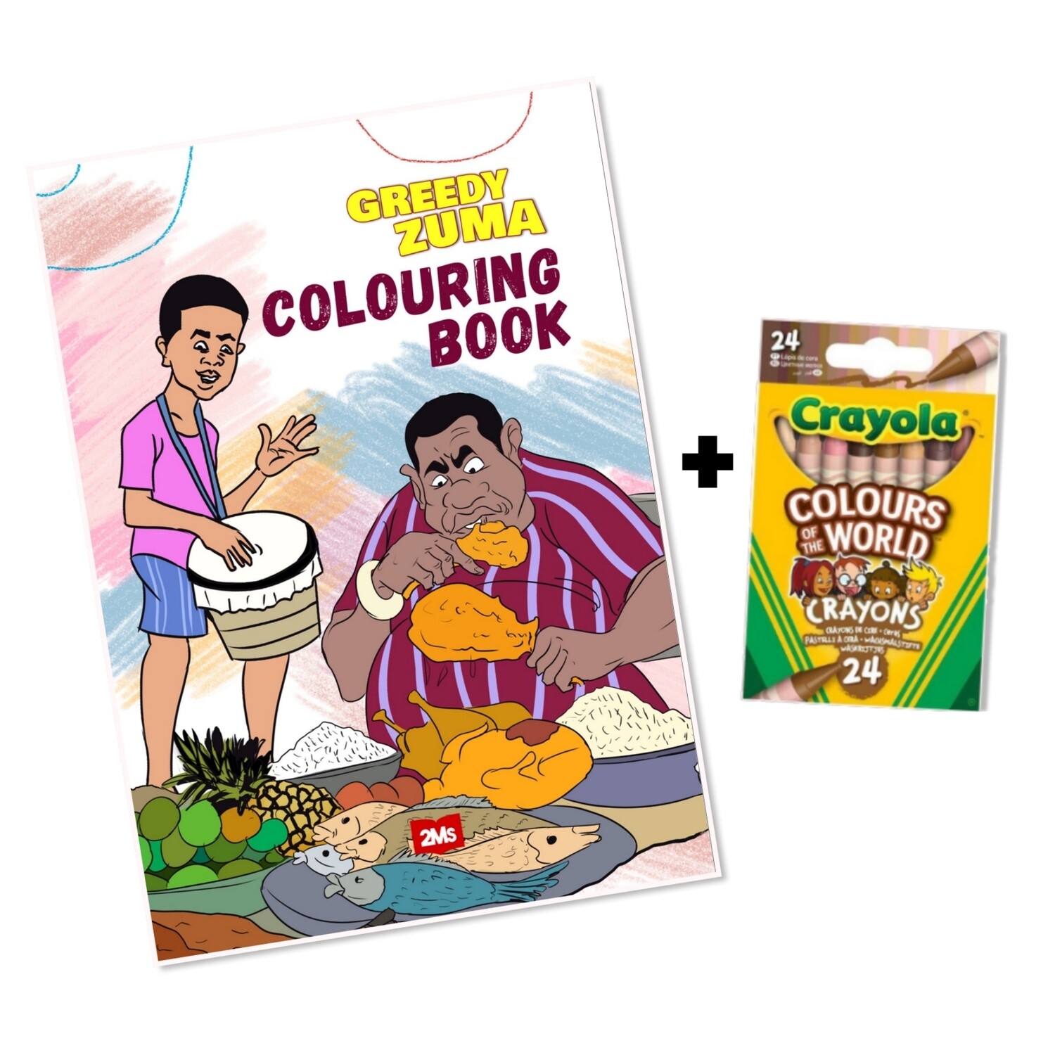 Greedy Zuma Colouring Book + Crayola skin tone crayons