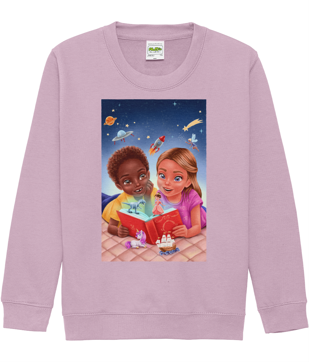 Cartoon design sweatshirt Reading Diversity - Unisex Children