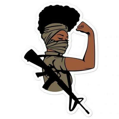 Strong Black Woman Rifle Sticker