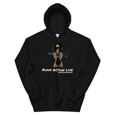 Pump Action Queen Unisex Hoodie, Color: Black, Size: S