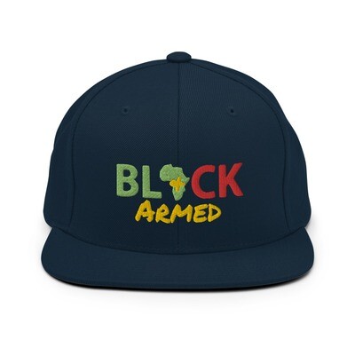 Black &amp; Armed Snapback Hat