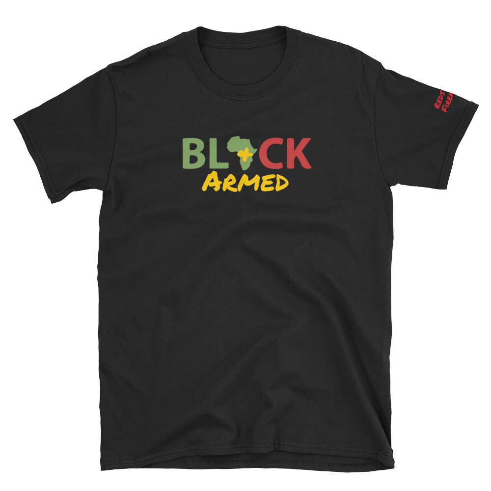 Black &amp; Armed T-shirt By Redstone Firearms, Primary color: Black, Size: S