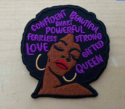 Black Queen Embroidered Patch