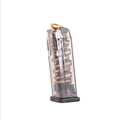 ETS Group GLK1910 Pistol Mags Clear Detachable 10rd 9mm Luger for Glock 26, 19 Gen1-5