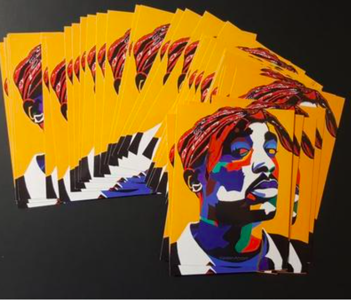 CHANG3D MAN - 2PAC PORTRAIT ART - CUSTOM ART STICKERS FOR LAPTOPS &amp; WALL DECOR - VAKSEEN ART