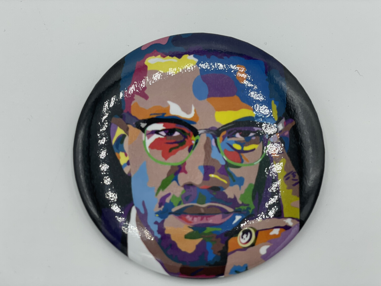 Malcolm X Button by Vakseen Art