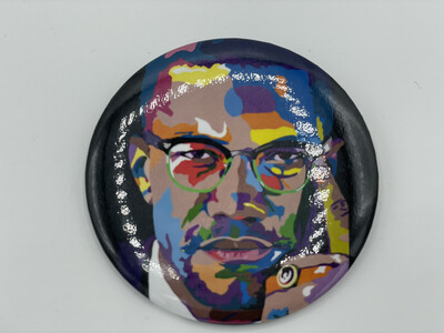 Malcolm X Button by Vakseen Art
