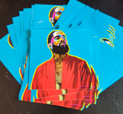 NOTHIN LIKE U - NIPSEY HUSSLE PORTRAIT ART - CUSTOM ART STICKERS FOR LAPTOPS &amp; WALL DECOR - VAKSEEN ART