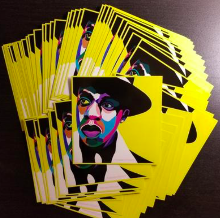 BROOKLYN&#39;S FINEST - JAY Z PORTRAIT ART - CUSTOM ART STICKERS FOR LAPTOPS &amp; WALL DECOR - VAKSEEN ART