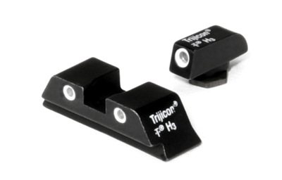 Trijicon 600210 Bright &amp; Tough Night Sight Set 3-Dot Tritium Green with White Outline Front &amp; Rear Black Frame for Most Glock Including MOS Variants