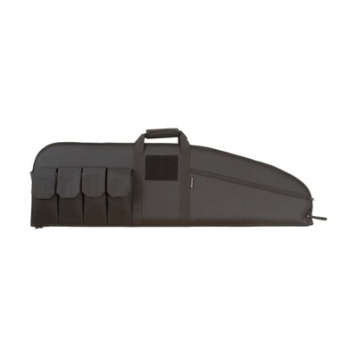 Tac Six Range Tactical Rifle Case made of Endura with Black Finish, Knit Lining &amp; Lockable Zipper for Rifles 46&quot; L