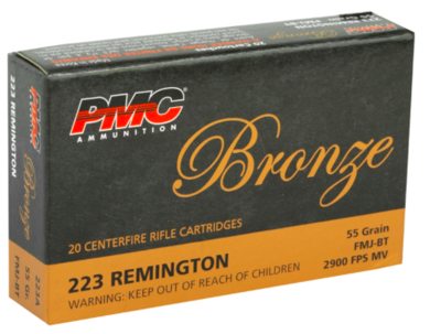 PMC Bronze 223 Remington Ammo 55 Grain Full Metal Jacket  20 RDS