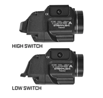 Streamlight 69414 TLR-8 A Weapon Light w/Laser 500 Lumens Output White LED Light Red Laser 140 Meters Beam Black Anodized Aluminum