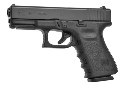 Glock G19 Gen3 Compact *CA Compliant 9mm Luger 4.02&quot; 10+1 Overall Black Finish with Steel Slide, Finger Grooved Polymer Grip &amp; Fixed Sights