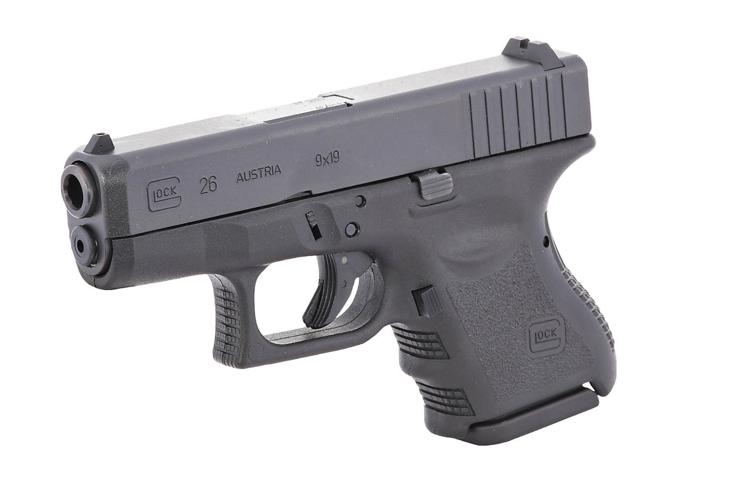 Glock G26 Gen3 Subcompact *CA Compliant 9mm Luger 3.43&quot; 10+1 Black Steel Slide Black Polymer Grip Fixed Sights