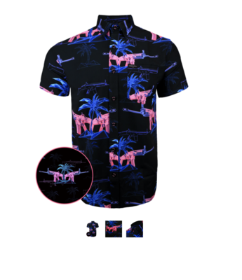 Retro Rifle The Palm Black Shirt 